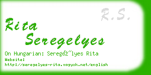 rita seregelyes business card